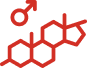Male and hexagonal chemical structure icon