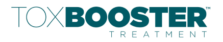 ToxBooster treatment logo featuring bold text styling