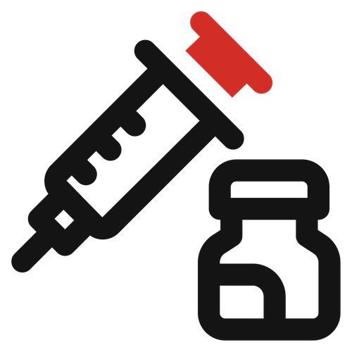 Medical syringe with vial illustration