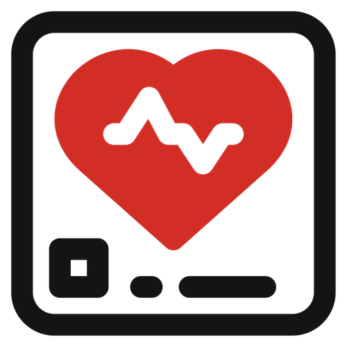 Heart rate monitor displayed on a smartphone screen